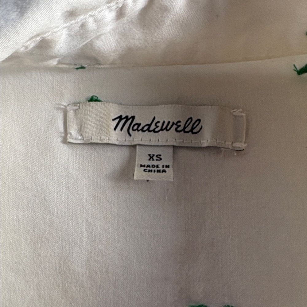 Madewell White Cactus Button Down Shirt Cotton XS - Picture 4 of 6